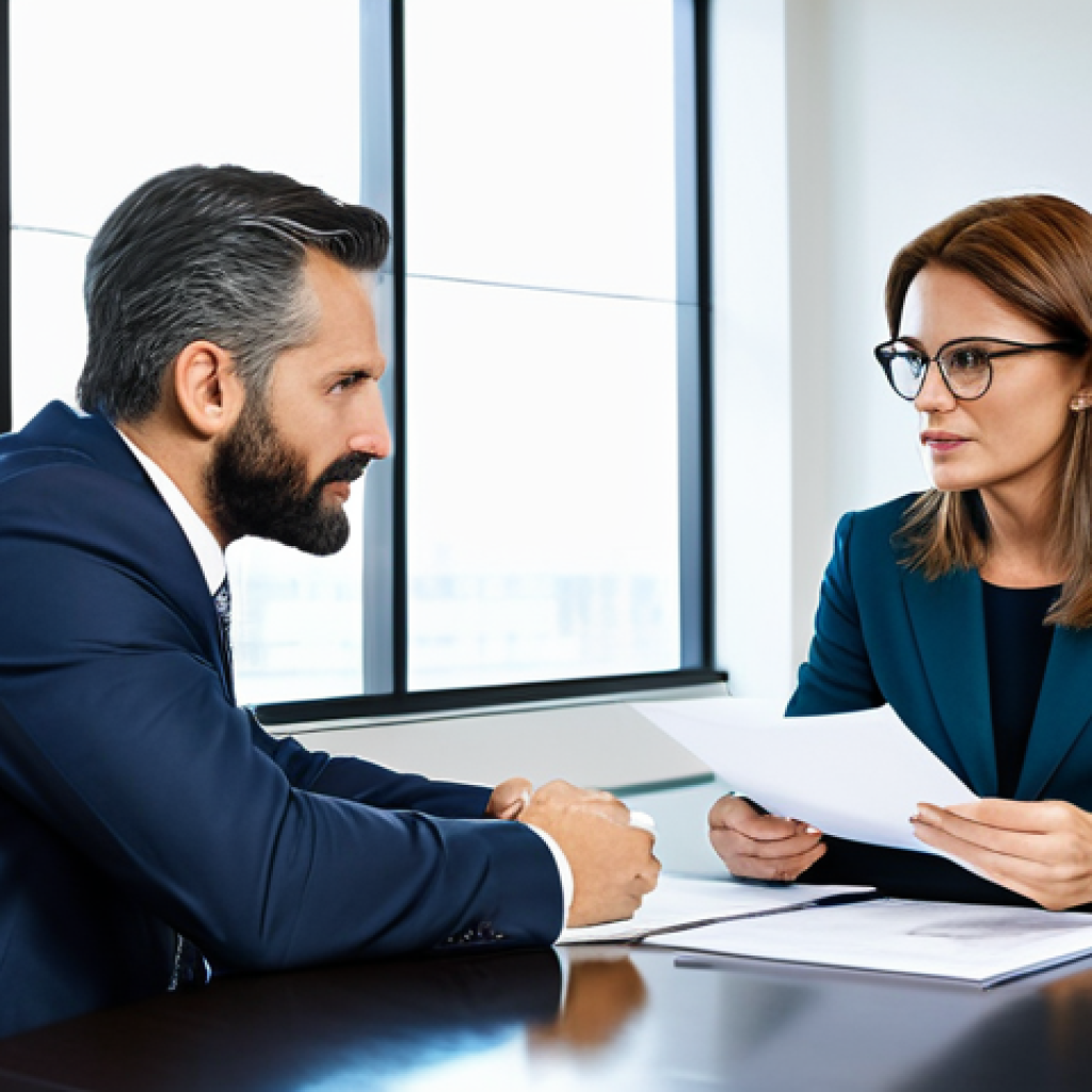 Financial Advisor Meeting**
"A professional financial advisor in a modern office, meeting with a client couple. They are reviewing documents and discussing investment strategies. Fully clothed, appropriate attire, professional setting, safe for work, perfect anatomy, natural proportions, family-friendly, well-lit."
**
