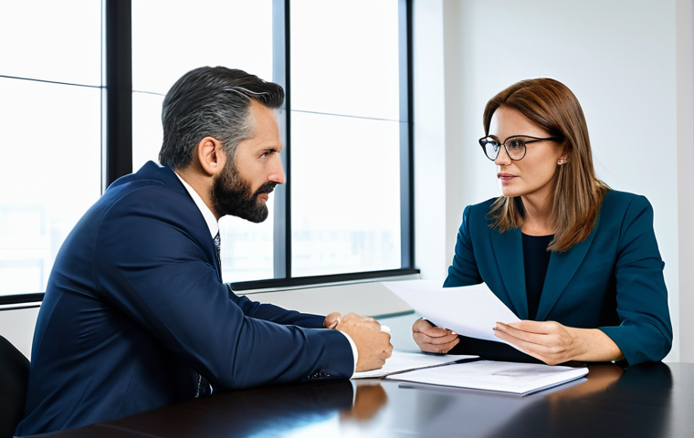 Financial Advisor Meeting**
"A professional financial advisor in a modern office, meeting with a client couple. They are reviewing documents and discussing investment strategies. Fully clothed, appropriate attire, professional setting, safe for work, perfect anatomy, natural proportions, family-friendly, well-lit."
**