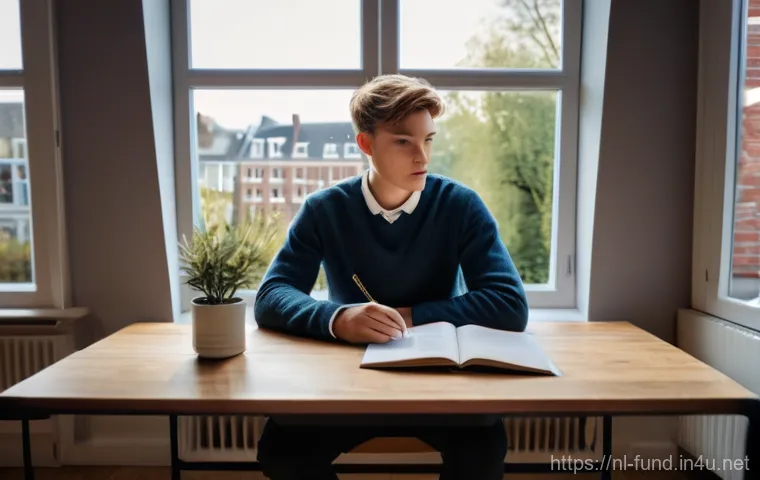 펀드투자상담사 시험일정과 준비 계획 - **Prompt 1: Focused Wft Beleggen Student in a Modern Dutch Setting**
"A determined young Dutch m...