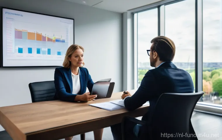펀드투자상담사와 관련된 자격증 협회 - **Prompt:** A modern, professional Dutch financial advisor, a woman in her late 30s with warm, appro...