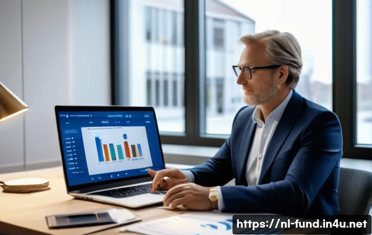 펀드투자상담사와 금융 교육 사례 연구 - A professional Dutch financial advisor in a modern office setting, sitting across a middle-aged Dutc...