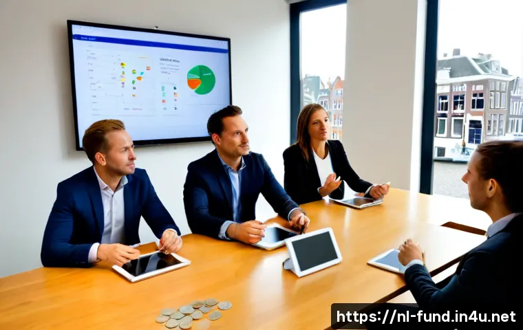 Home 17 펀드투자상담사 관련 직무 워크숍 후기 - Photorealistic financial adviser workshop in a bright modern Amsterdam training room, diverse Dutch ...